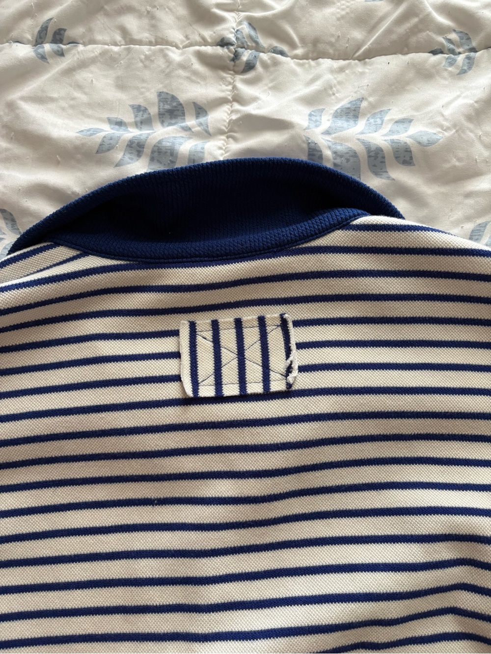 ee:some Blue and White Striped Collared Cropped Sweatshirt - Picture 3 of 4